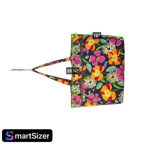 Vera Bradley Jazzy Blooms Quilted Large Tote Bag Colorful Floral & Dual Handles - Picture 12 of 14